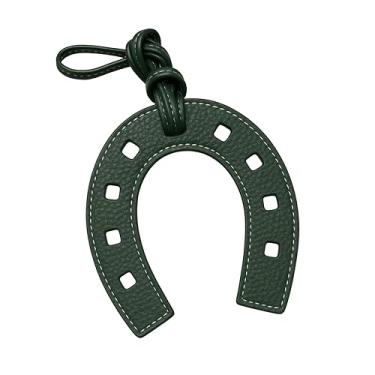 Imagem de Berloque chaveiro ferradura de couro – Acessório unissex dourado para bolsas, bolsas de mão – Amuleto da sorte estilo ocidental, chaveiro para homens e mulheres, pingente de bolsa de couro inspirado