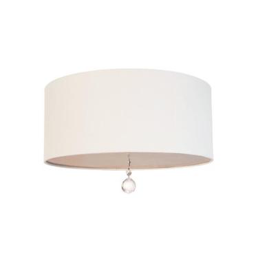 Imagem de Luminária Plafon Com Cristal Cúpula Branco 30x15 2e27 Bivolts - Tom Lu