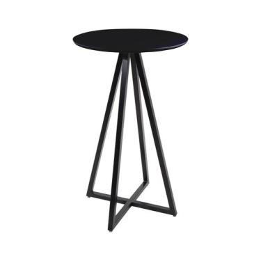 Imagem de Mesa Bistrô Zig - Base em Aço Preta - Tampo Redondo 70cm - Preta - sho