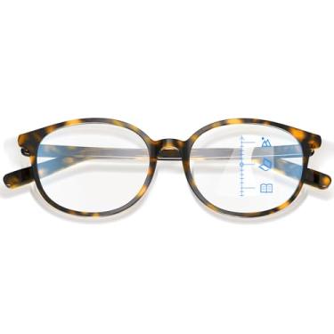 Imagem de VISOONE Óculos de leitura TR90 anti-embaçamento Utralight progressivo multifocal moderno para mulheres leitoras, Tartaruga Coco, S