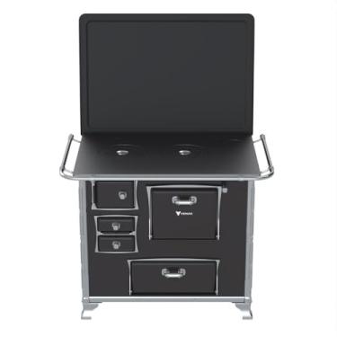 Imagem de Fogão a Lenha GII N 2 Gab Preto com Tampa Saida Direita