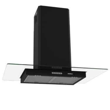 Imagem de Coifa Exaustor Ilha Vidro Reto 90cm Black Nardelli 4 a 6 Bocas 220V