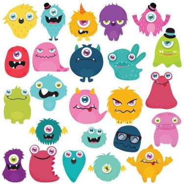 Imagem de Adesivo De Parede Infantil - Monstrinhos - Quarto - Bebê - Menino - Me