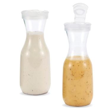 Imagem de Cambro Garrafa de água de 1 litro com tampa superior – jarra de plástico transparente – para água, chá gelado, suco, bebidas – pode ser lavada na lava-louças (transparente)