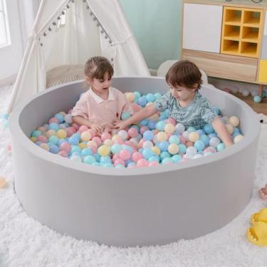 Imagem de Foam Ball Pit SHJADE para crianças pequenas 1200 bolas 47,2 x 13,8 pol