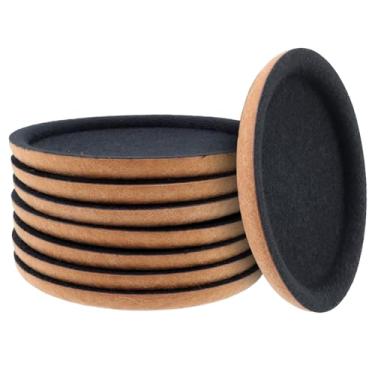 Imagem de HEVSTIL Sliders de feltro para móveis, pacote com 8, almofadas de movimentação resistentes de 12,7 cm para sofás, mesas e armários – Protege pisos de madeira, azulejo e laminado – 113 kg por controle