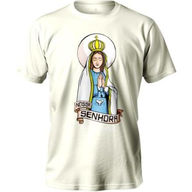 Imagem de Camiseta Católica Nossa Senhora De Fátima Feminina E Masculina Em Algo