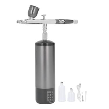 Imagem de Airbrush Kit sem fio recarregável Auto Start Stop Handheld Air Compressor Caneta Spray com 3 Copos Tinta para Maquiagem Nail Art Modelo Pintura