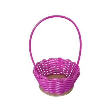 Imagem de Kit Cestinhas Decorativas Arranjo com Acabamento em Fibra Sintética Pequenas Versáteis (20, ROSA P)