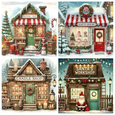 Imagem de Pacote com 4 kits de arte de diamante para adultos, compre kits de pintura de diamante para iniciantes, faça você mesmo 5D broca completa diamante redondo arte artesanato para presente decoração de