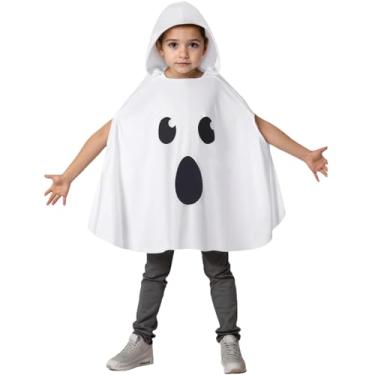 Imagem de Fantasia de Halloween para meninos e meninas, capa branca com capuz, capa de fantasma, cosplay de Halloween, vestido extravagante, Branco B, 2-3 Anos