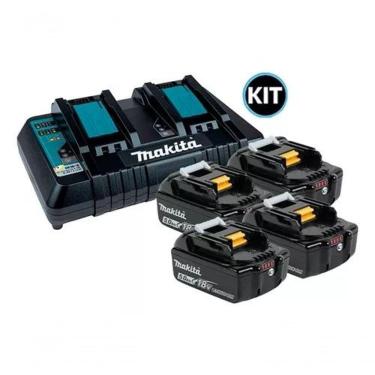 Imagem de Kit Carregador Dc18rd Com 4 Baterias Bl1850b Makita 220V