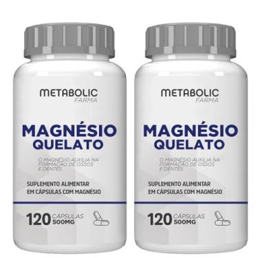 Imagem de Magnesio Quelato - 500Mg 120 Cápsulas - Metabolic Farma (Kit 2)