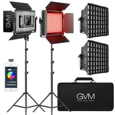 Imagem de Luz de vídeo GVM 1000D RGB LED com 2 Softboxes com controle Bluetooth 