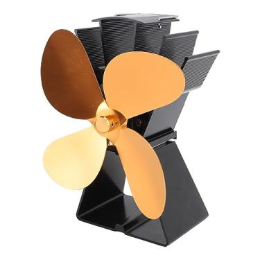 Imagem de Acouto 4- Ventilador de Lareira Movido a Calor Termoelétrico para Circulação e Aquecimento Eficientes - Design Compacto e Portátil para Madeira (Ouro)