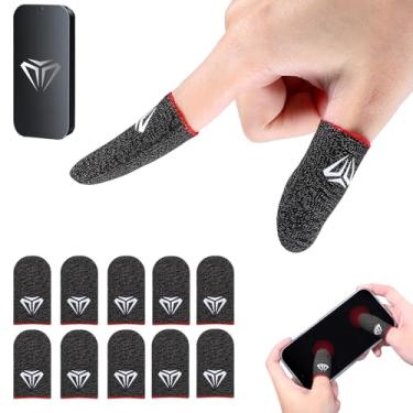 Imagem de Gjinxi Mangas de dedo para jogos E-Sports Light Model Gaming Finger Sleeve pacote com 10 capas para polegar para jogos móveis Nanofibras supercondutoras anti-suor manga de dedos ultrafina para a