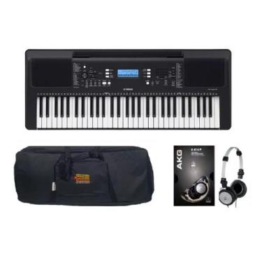Imagem de Kit Teclado Yamaha Arranjador PSR E373 com Capa e Fone K414