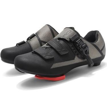 Imagem de Tênis de ciclismo masculino feminino compatível com Peloton Indoor Road Bike Riding Shoes para interior Delta Cleats Clip Outdoor Pedal, Preto 1, 15 Women/13.5 Men