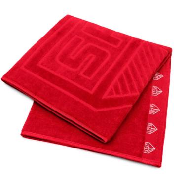 Imagem de Toalha De Banho Buettner Jacquard Veludo 100% Algodão Futebol Sao Paulo 70cmx140m Vermelho
