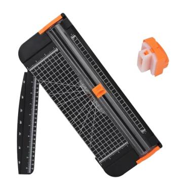 Imagem de Cortador de papel A4 - Aparador de papel de 30 cm com 2 peças de lâminas de substituição com régua lateral de proteção para cartão de presente, cupom, etiqueta, cartolina, foto