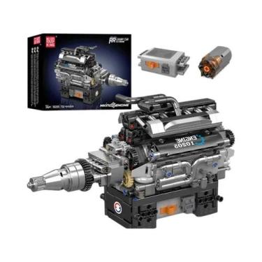 Imagem de Modelo De Blocos De Montar Do Motor V8, Conjunto De Brinquedos STEM Pa
