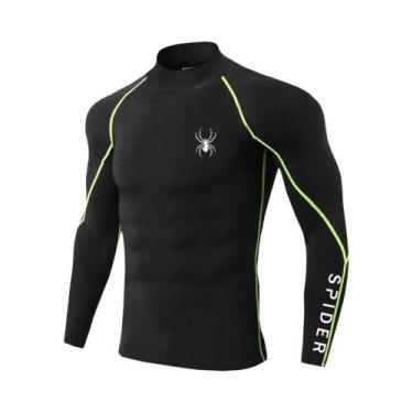 Imagem de Camiseta De Compressão Masculina De Manga Longa Para Corrida, Secagem 