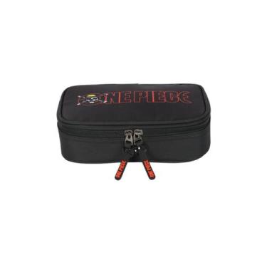 Imagem de Estojo Box Escolar Quadrado One Piece Original  - Maxlog, PRETO