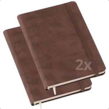 Imagem de Caderno Sem Pauta Moleskine Grande A5 14x21 80 Folhas Caderneta de Anotações Capa Emborrachada (2 marrom sem pauta)