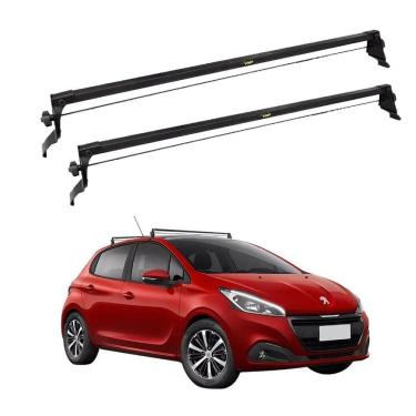 Imagem de Rack Teto Peugeot 208 2013 A 2020 Fixado Entre Portas Preto