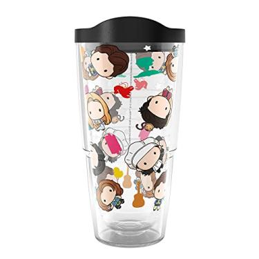 Imagem de Tervis Copo de viagem Warner Brothers Friends Pattern 23 Made in USA com isolamento térmico de parede dupla mantém as bebidas frias e quentes, 680 g, clássico