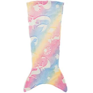 Imagem de Cobertor infantil de cauda de sereia – flanela luminosa macia brinquedos coloridos para sofá aconchegante saco de dormir com costura dupla (estilo 3)