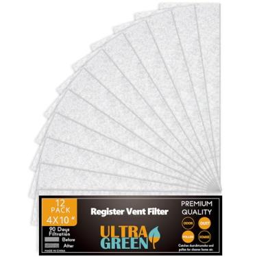 Imagem de Filtro de ventilação de ar de 10 x 25 cm para teto doméstico fino, substituição de filtros de piso ULTRA GREEN para registro de trabalho em purificador de ar interno, ar-condicionado 10 x 25 cm