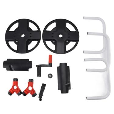 Imagem de Mangueira de jardim carrinho abd abs portátil água mangueira mangueira bobina rack de armazenamento para jardim de grama de jardim lavagem de carros pretos Material de abdções de
