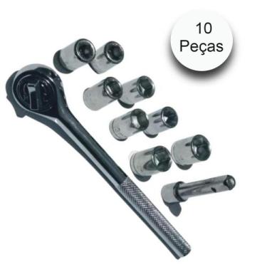 Imagem de Kit Chave Catraca Soquetes Sextavado C/ Catraca 10 Pcs - Barcelona