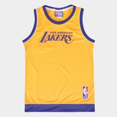Imagem de Regata NBA Juvenil Los Angeles Lakers Braziline, Amarelo, 10A