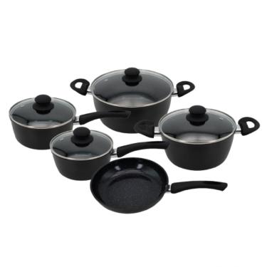 Imagem de Jogo De Panelas Indução Revest Cerâmico 5 Peças Preto Incanto