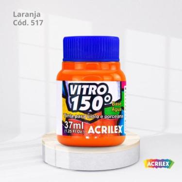 Imagem de Tinta para vidro vitro 150 base agua com 37ml cor laranja - ACRILEX