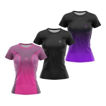 Imagem de Kit 3 Blusa Feminina Fitness Roupa Academia Treino Ginástica - Efect, 