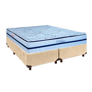Imagem de Conjunto Cama Box Blindado Casal + Colchão Molas Ensacadas Blue Paropas