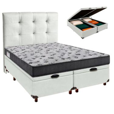 Imagem de Cama + Bau Blindado e Colchão Ortobom D33 Casal - Iso100 + Cabeceira