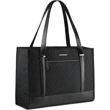 Imagem de Sacola para laptop EMPSIGN para mulheres, impermeável, preta de 16 pol