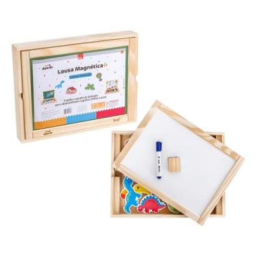 Imagem de Lousa Pedagógica Madeira Magnética Imantada Dupla Cognitiva - BRW
