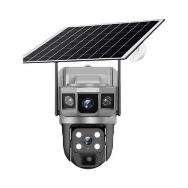 Imagem de Câmera PTZ CCTV Solar 4G De 12MP V380 pro Para Monitoramento Externo À