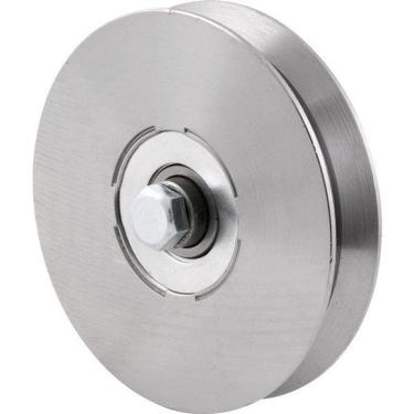 Imagem de Roldana Para Portão 4 Tipo V Em Aço Polido Vonder