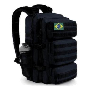 Imagem de Mochila Esportiva 60 Litros Tática Grande Impermeável Patch Brasil-Unissex