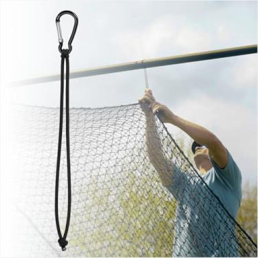 Imagem de Ganchos de rede para gaiola de rebatedor - Clipes de mosquetão resistentes e cordas de pendurar, acessórios para beisebol, softbol, redes de golfe, 25 peças