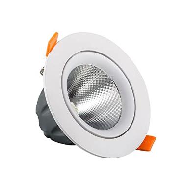 Imagem de KSSTEVNBD Luminária de teto embutida branca redonda luminária LED 5W, holofotes decorativos simples modernos para corredor, quarto, sala de estar, cozinha, ilha [Classe energética A++]/4000K