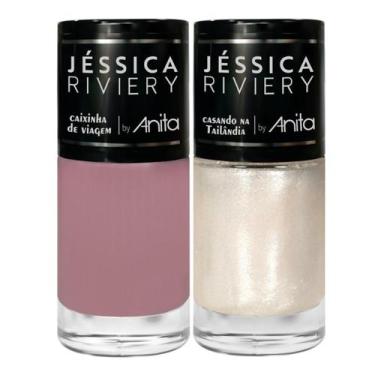 Imagem de Esmalte Caixinha De Viagem + Top Coat Casando Na Tailândia 10ml Anita
