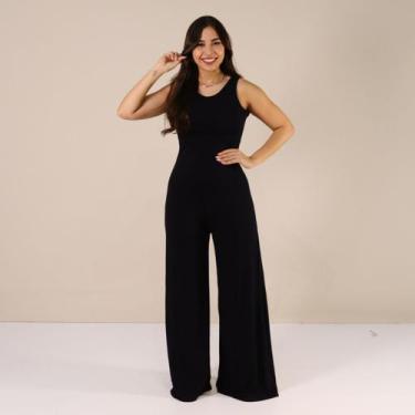 Imagem de Macacão Longo de Malha Feminino Elegante Confortável - 40 Graus Moda F