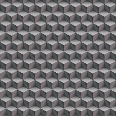 Imagem de Papel de Parede Fiesta Modern Cubos 3D Cinza Escuro 543274 Fiesta Modern 543274